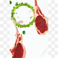 农家新鲜猪肉市场广告海报背景素材