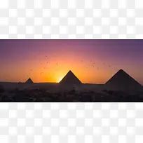 埃及金字塔晚霞风景背景