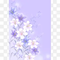 紫色优雅花朵背景素材
