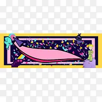 黄色活泼开学季商业活动插画banner