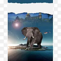 南非迪拜大气旅游宣传海报背景素材