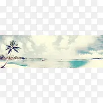椰树海风背景