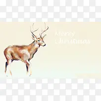手绘麋鹿圣诞背景