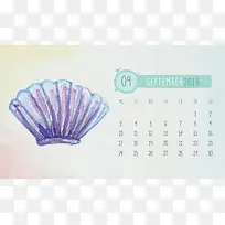 2018年海底世界9月台历背景素材