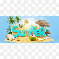 夏日summer背景装饰