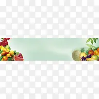 水果淡绿banner背景图