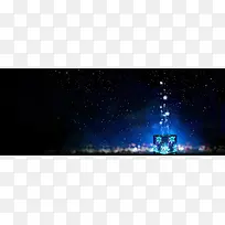 蓝色星空海报背景banner