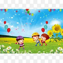 幼儿园海报 幼儿园展板背景素材