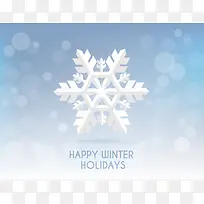 白色雪花冬日假期贺卡矢量图