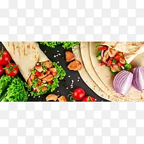 美味的墨西哥卷食物高清图片