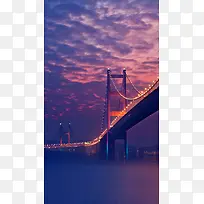 夜晚跨江大桥H5背景
