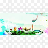 台湾旅游背景海报