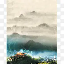 五台山旅游宣传海报背景