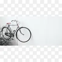 日系清新文艺淡色复古自行车背景