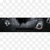 颓废火焰背景banner装饰