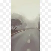 手绘的道路素材背景