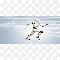 奔跑的机器人科技背景