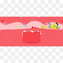 淘宝扁平红色家电数码banner背景