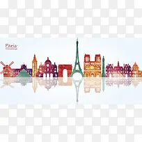 几何炫彩城市paris