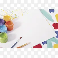 彩色美术绘画美术平面广告