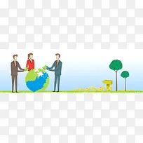 投资理财卡通蓝色海报banner