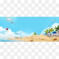 海滩景色旅游摄影banner
