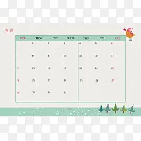 2017年5月日历简约卡通背景