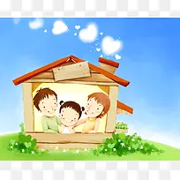 韩国儿童插画海报背景素材