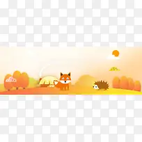 卡通清新秋季金秋上新促销banner