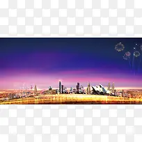 大气奢华高端喜庆城市背景