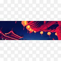 红色喜庆灯笼海报背景