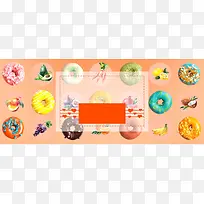 彩色甜甜圈食品行业淘宝背景