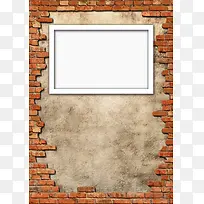 红砖毛坯房窗户海报背景