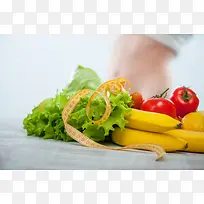 水果蔬菜与皮尺