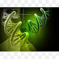 绿色渐变DNA分子医疗背景