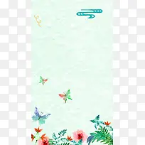 清新亮丽蝴蝶草丛背景素材
