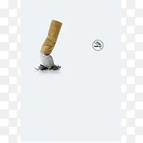 白色底纹香烟禁烟公益海报背景素材