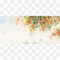 卡通花朵手绘背景