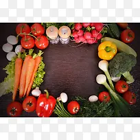 放在桌面上的健康蔬菜