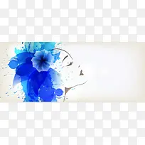 水彩女人花BANNER