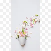 小清新粉色花朵H5背景