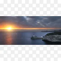 海上夕阳背景