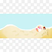 卡通假日海滩休闲banner