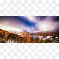 风景天空白云黄山背景