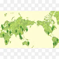 植树节地图绿色植物背景