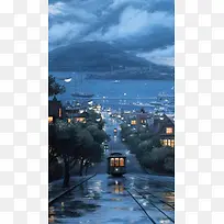 海边小镇H5背景