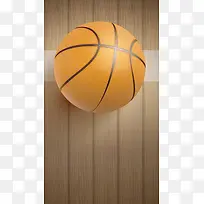 木板纹理篮球图案背景图
