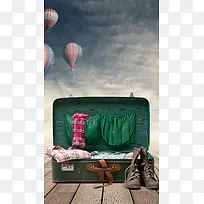 热气球天空行李箱