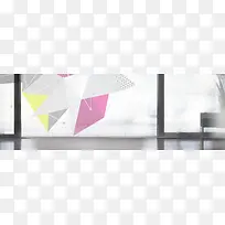 多边形简约家居banner壁纸