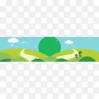 旅游网页几何背景banner
